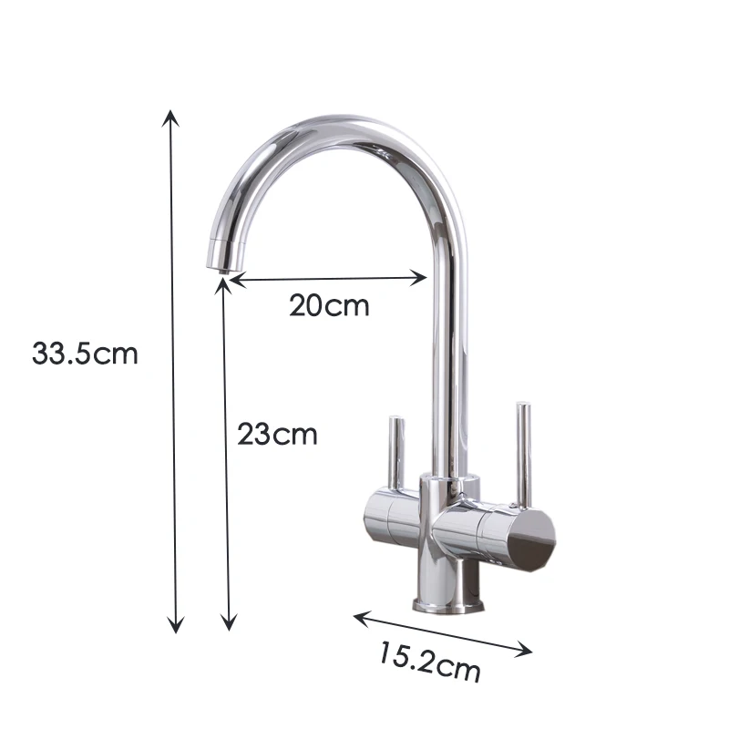 Beige bending Drinking Water Purification Tap Kitchen sink mixer Design 360 Degree Rotation filtered Kitchen Faucet Dual Handle