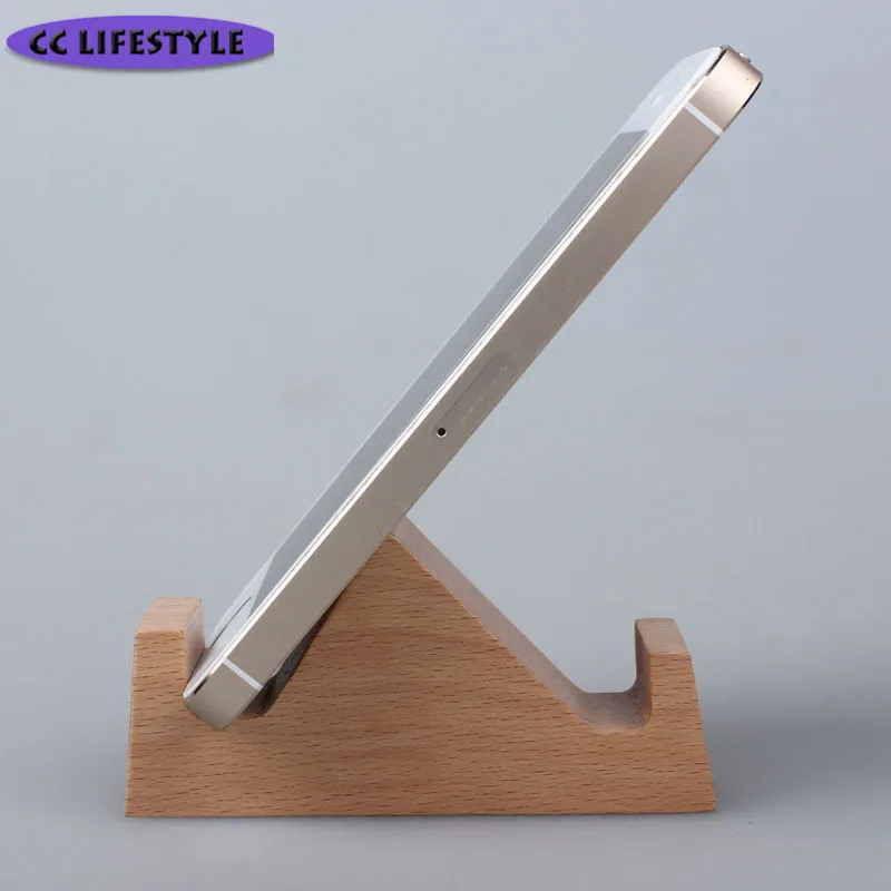 

Landscape Wooden Mobile Phone Block Beech Wood Lazy Wooden Stand Solid wooden Shelf Factory Custom