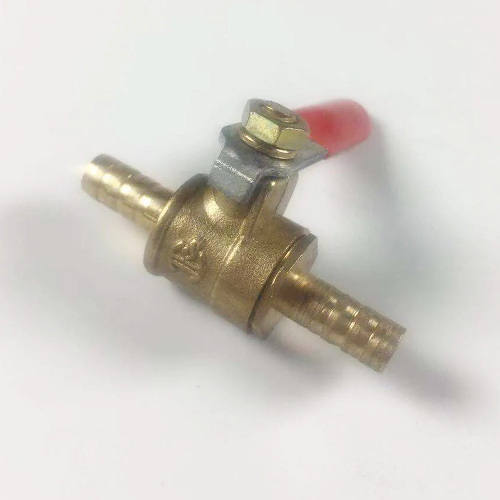 

1PC Valve 6mm Hose Barb x 6mm Hose Barb Two Way Brass Ball Valve For Oil Water Air GMN
