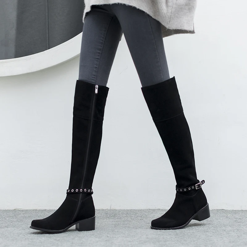 Furtado 40 Genou Bottes D'hiver black 42 Haute Arden Daim Automne Chevalier Boucle Mode 2018 De Noir Taille Black 2 43 4cm Dames Longues 33 5cm En Femmes 41 dwwzqH