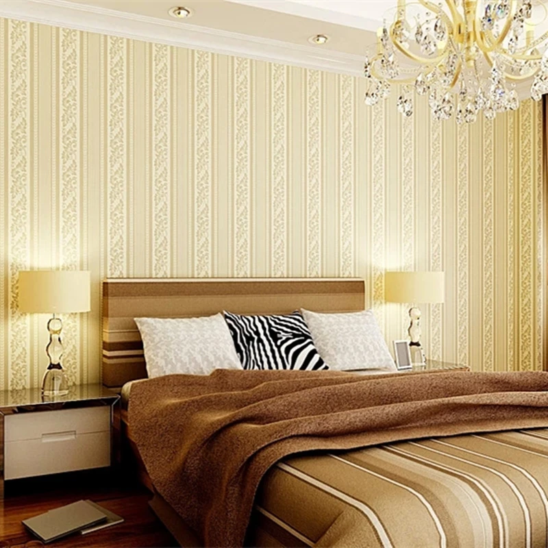 Papier Peint A Rayures Jaune Clair Rouleau De Papier Peint Pour Chambre A Coucher Style Romain Livraison Gratuite 10049 Aliexpress