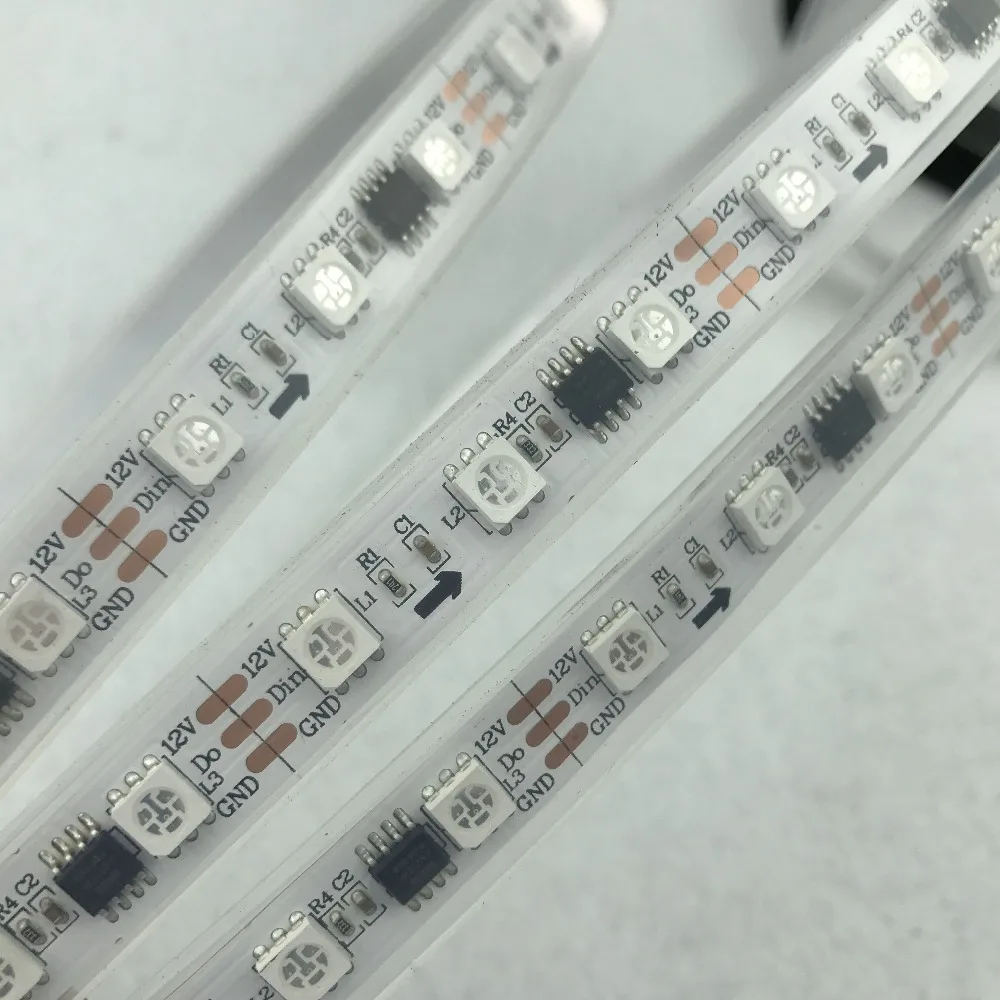 

5m DC12V 60leds/m 20pcs ws2811 ic/meter(20pixels) led digital strip;IP68;waterproof in silicon tube