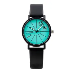 TZ #502 мода небольшой свежий Цвет ремешок цифровой циферблат кожаный ремешок аналоговые кварцевые наручные часы Бесплатная доставка