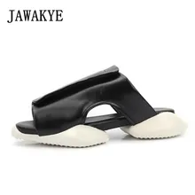 JAWAKYE/Новинка; мужские Вьетнамки; Шлепанцы из натуральной кожи; пляжная обувь; Летние черные сандалии; обувь для мужчин; Sapatenis Masculino