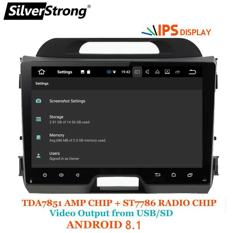 SilverStrong 2Din ips ANDROID8.1 Автомобильный gps для Sportage3 Android KIA Sportage 3 автомобиль 9 дюймов