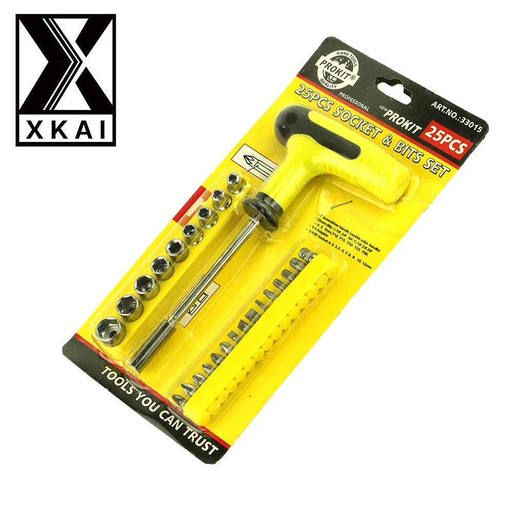 XKAI 25 pieces 4 12 mm Socket Wrench head metric socket set kit bolt
