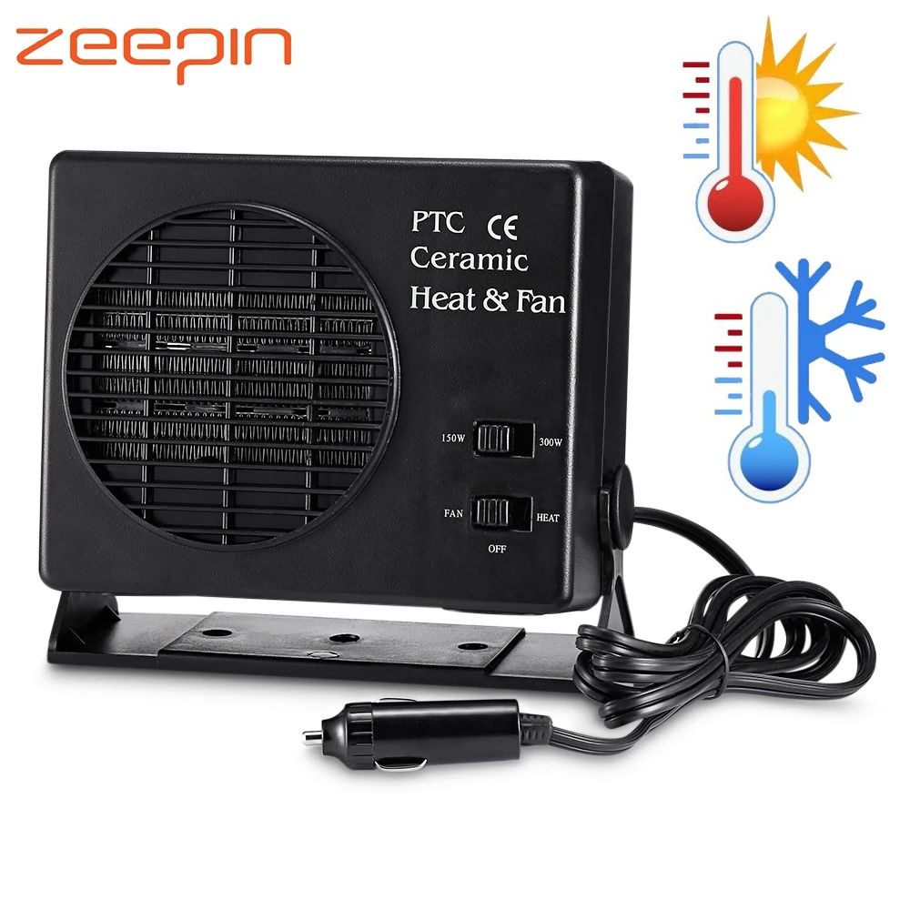 

12V Car Heating Fan Warmer Cooling Dual Use 150W 300W Winter Summer 2 in 1 Electric SUV Vehicle Fans Heater Defroster Demister