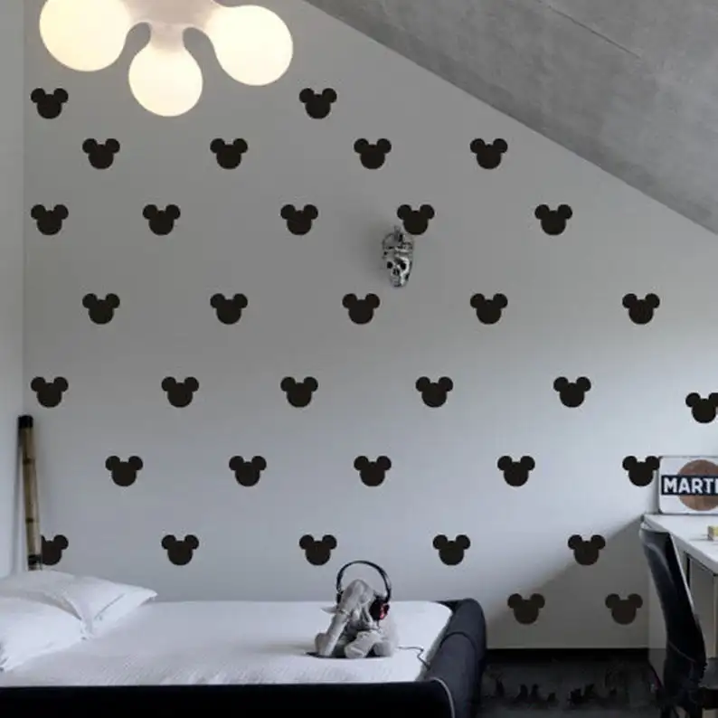 

Mickey Mouse Wall Sticker For Kids Room Baby Bedroom Decorative Stickers Cup decorative pattern Nursery Kids Wall Sticker JJ009