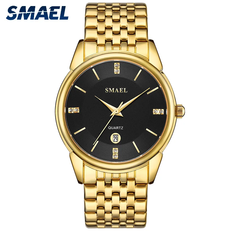 

2019 Top Smael Brand Men Fashion Casual Quartz Wristwatches Big Clock Genuine Digital Sport Sliver Gold 9026 Watches Waterproof