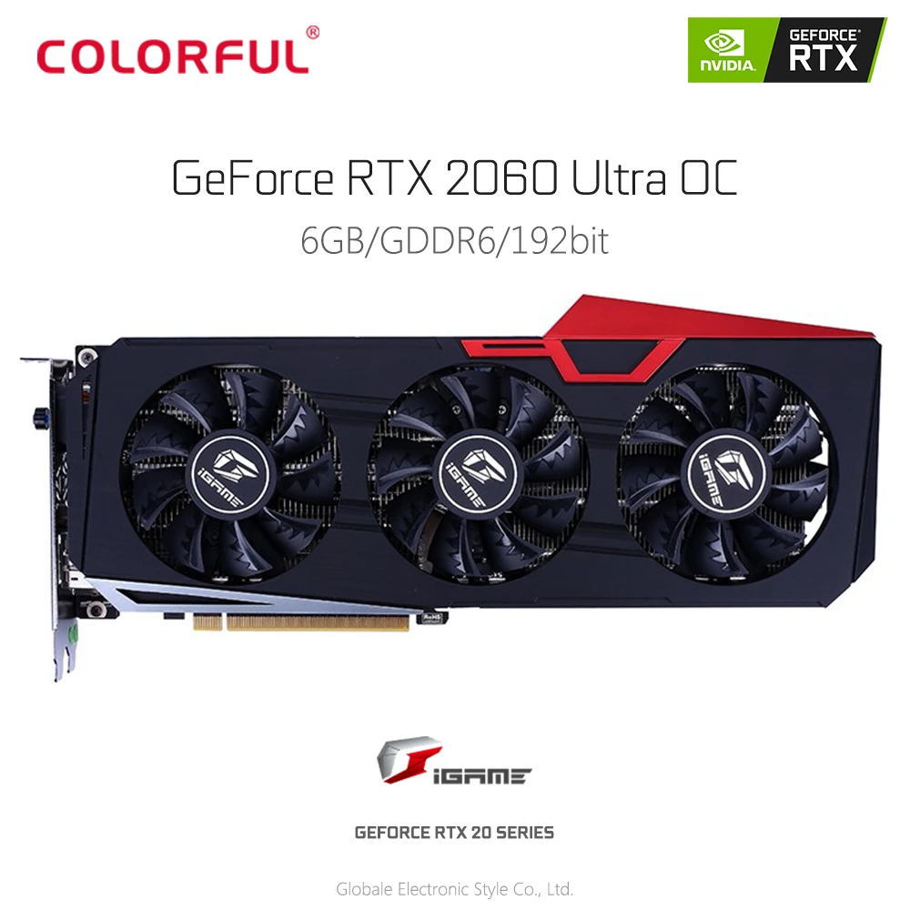 Оригинальная Красочная видеокарта iGame GeForce RTX 2060 Ultra OC для игр 6 ГБ GDDR6 192bit одна