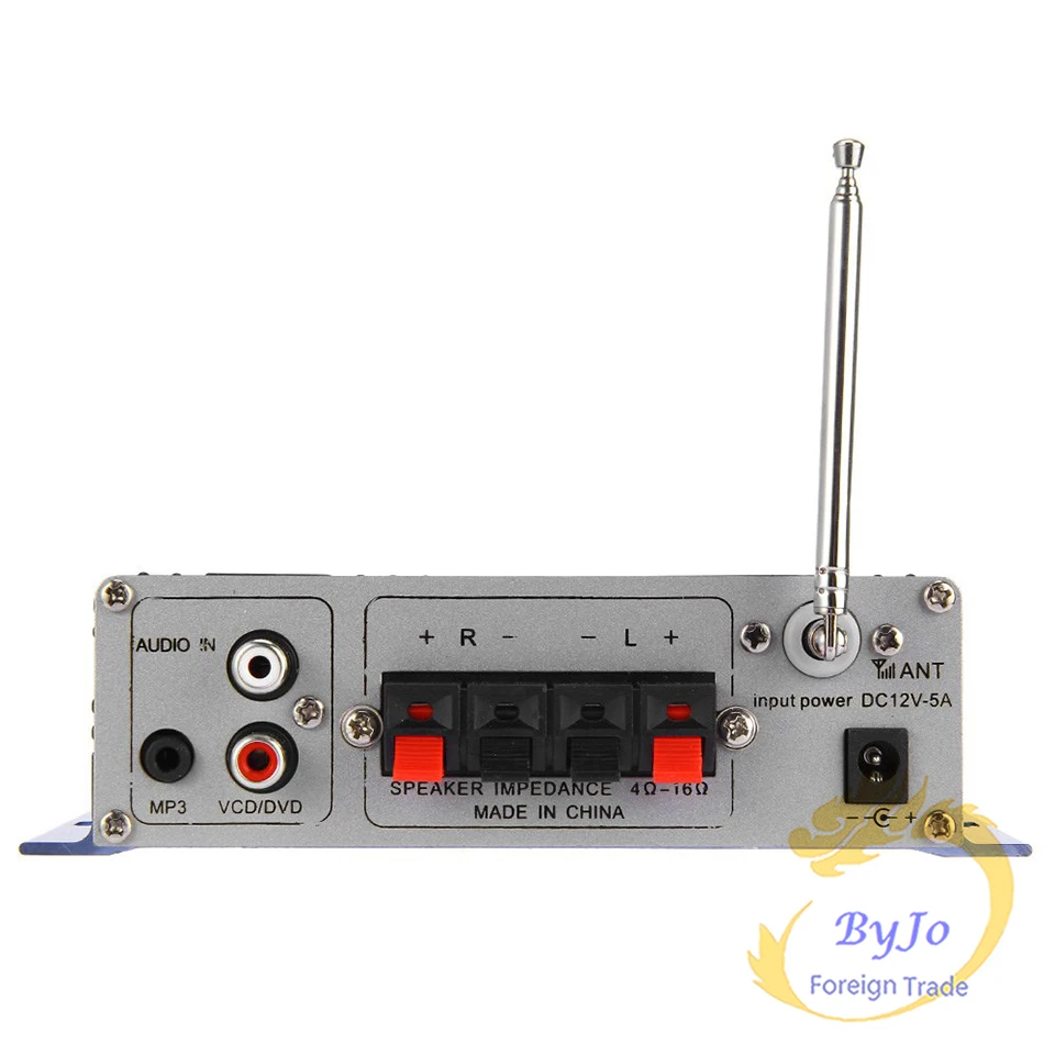 Hi-Fi HY502 аудио усилитель мощности USB MP3 DVD CD FM SD цифровой плеер для мотоцикла авто стерео усилитель+ адаптер питания