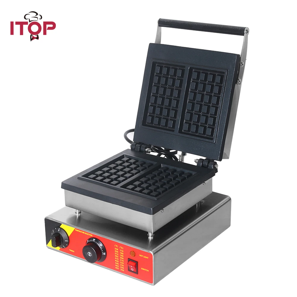 ITOP 220 V máquina eléctrica para hacer wafles máquina de hierro sándwich burbuja huevo pastel horno Waffle panadería máquina de desayuno - 1