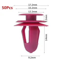Новые 50 шт. 8 мм 12050-67771 красный пластик автомобиля панель фиксированный зажим двери бампер застежка пряжка для TOYOTA для Honda Прямая доставка