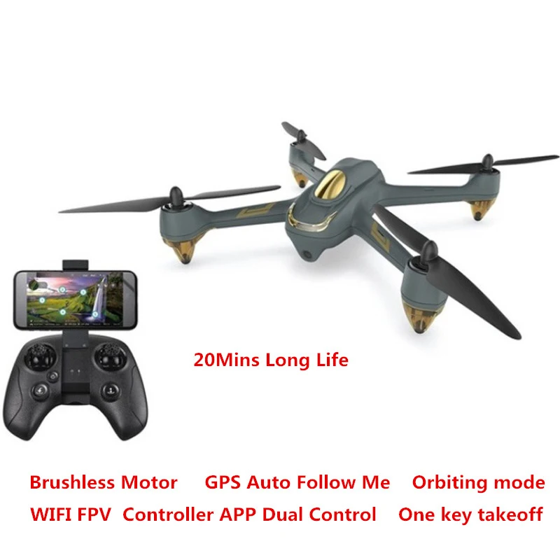

Dual Control Auto Follow Me 720P HD Camera GPS Quadcopter Waypoint WIFI FPV RC drone Brushless Altitude Hold Drone VS X183 BZW