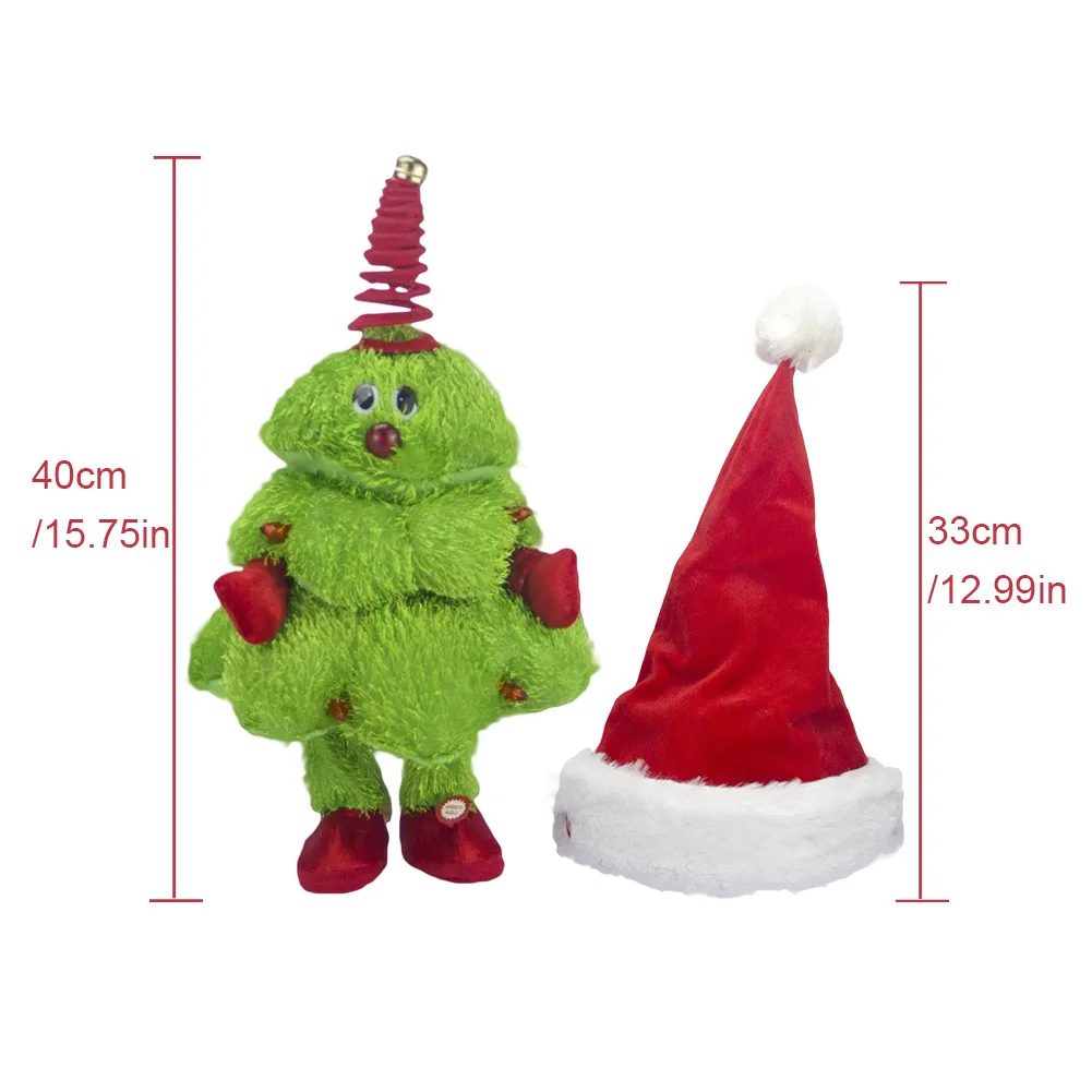 Brinquedo de Natal Árvore de Natal sem Bateria Elétrico Cantando Dança Movendo Chapéu Crianças Brinquedo Presente 5 Telefones brinquedo