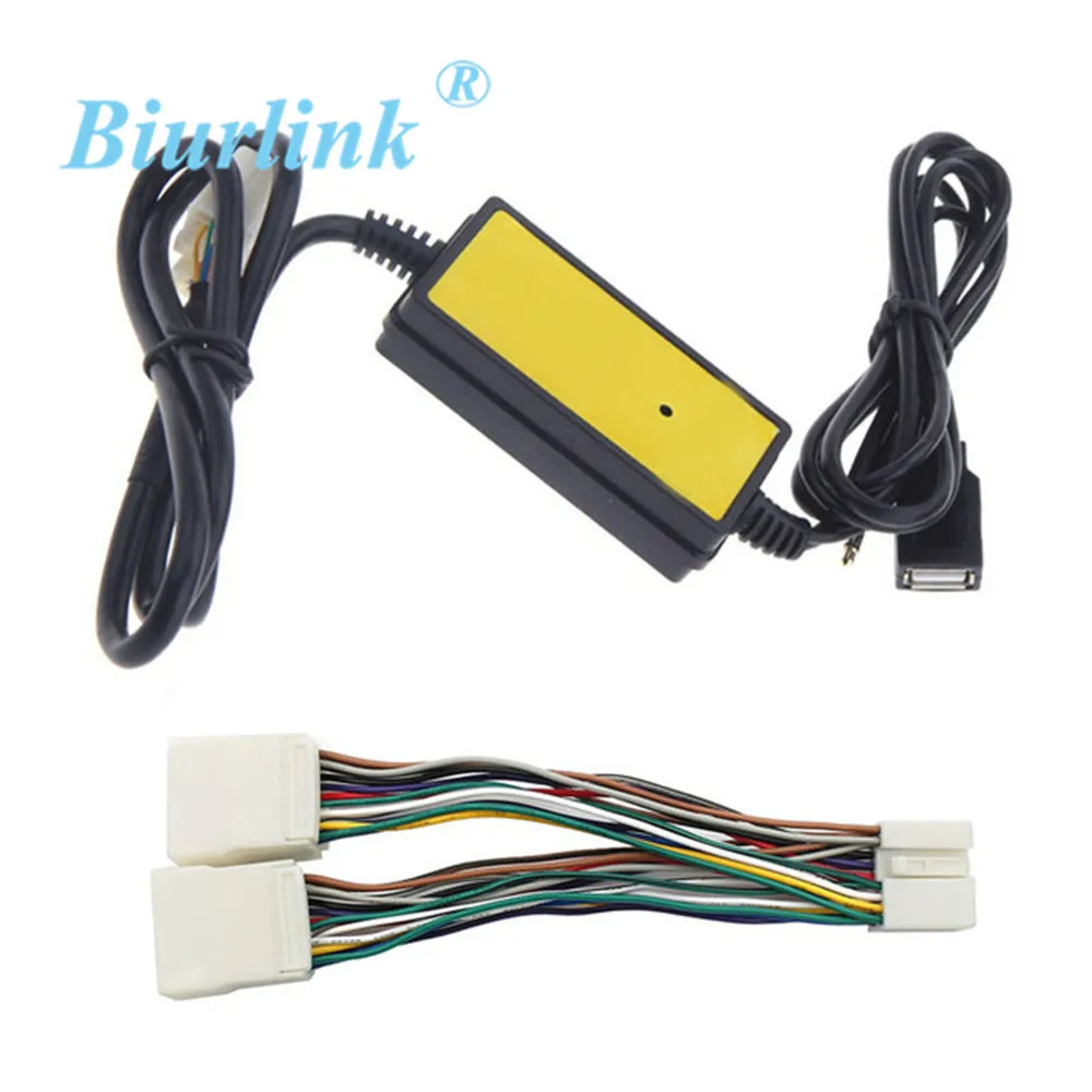 

Biurlink Car Stereo AUX USB Adapter Media Audio Cable Harness Y Transfer Wire for Honda Accord Civic CRV City Fit S2000