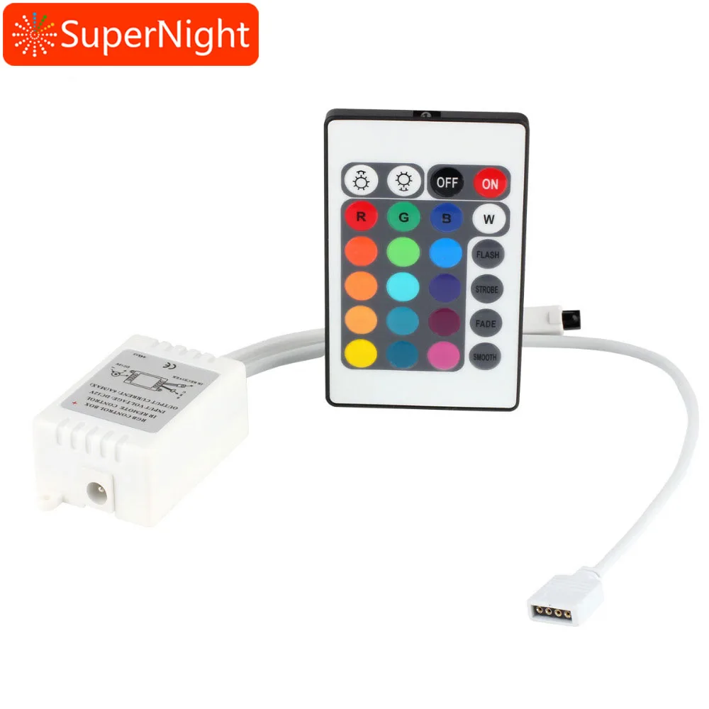 RGB LED Controller Wireless Dimmer DC 12V 16 Static Colors 4 Modes 24 Keys IR Remote Controller for Flexibel RGB LED Strip Light RGB LED Controller Wireless Dimmer DC 12V 16 Static Colors 4 Modes 24 Keys IR Remote Controller for Flexibel RGB LED Strip Light
