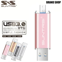 Suntrsi USB флешка Металл USB 3,0 флешки 64 ГБ высокое Скорость USB флэш-накопитель внешних накопителей USB Flash логотип