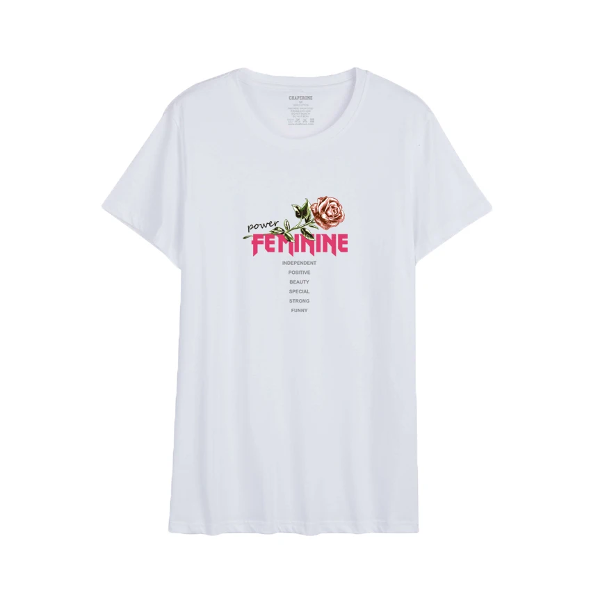 

High quality fashion brand clothing casual cotton new creative rose printing men's round neck couple T-shirt