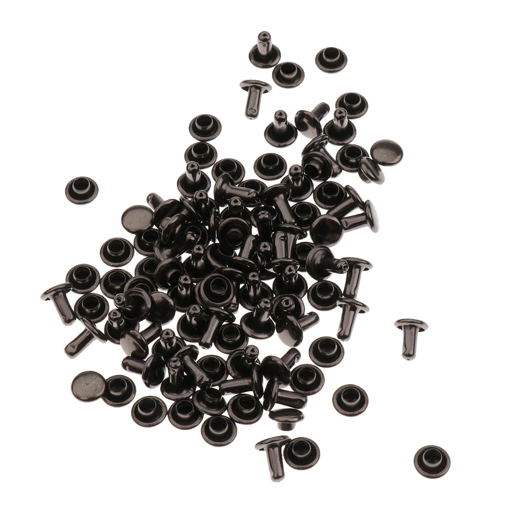 100 Sets Leather Rivets Double Cap Rivets for Leather Craft Repairing Decoration