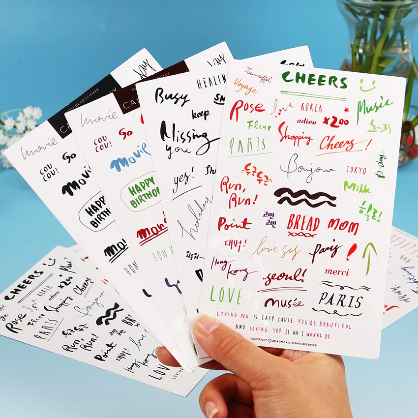 8 шт. наклейки на английском языке|diary stickers|diary decoration stickersdiary kawaii |