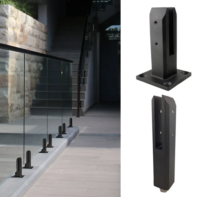 Stainless Steel Pool Fence Matt Black Square Glass Spigot Have In Stock Glass Clamps Aliexpress