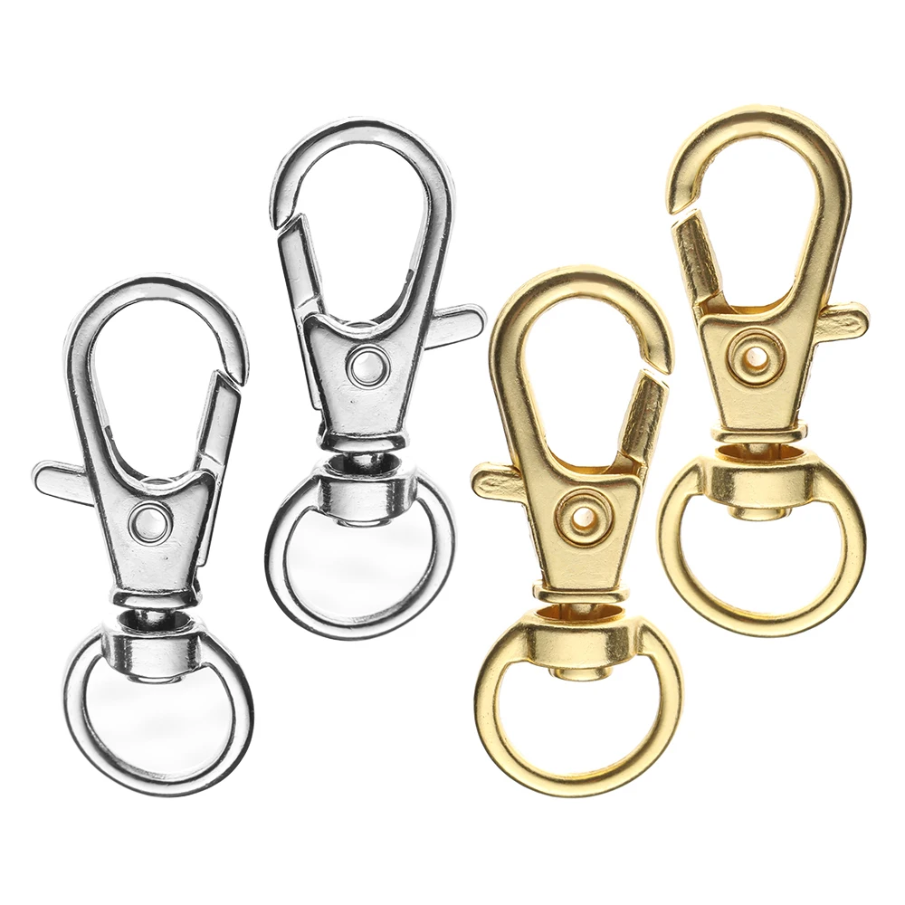 

10Pcs Gold Silver 32mm Lobster Clasp Clips Key Hook Keychain Split Key Ring Findings Clasps For DIY Keychains Making Bag Jewelry