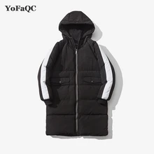 YoFaQC 2017 Winter Long Parka Coats for men plus size 3xl long sleeve zipper jacket men Korean style waterproof warm