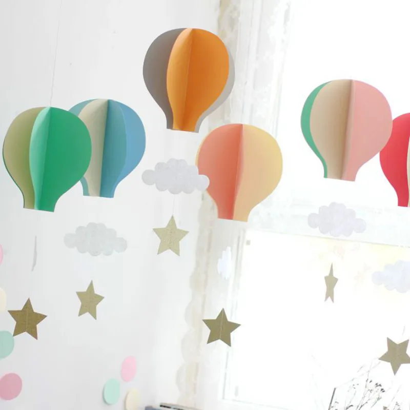 5 шт. 3D бумажное украшение облако воздушный шар украшение бумажный кулон День рождения Свадьба детский душ