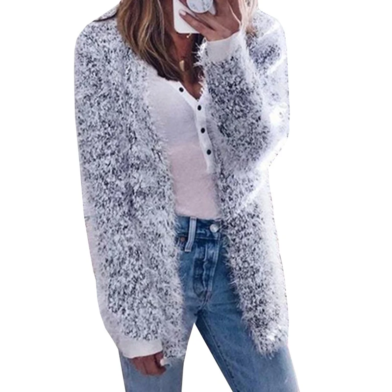 

2018 Women Long Cardigan Sweater Fashion Knitted Long Sleeve Cardigan Lady's Casual mohair Sweater Women Coats And Jackets