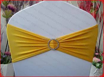 

Orange Yellow Single Layer Spandex/Lycra/Expand BandS/Chair Covers With Round Diamond Buckle For Wedding Banquet Decoration