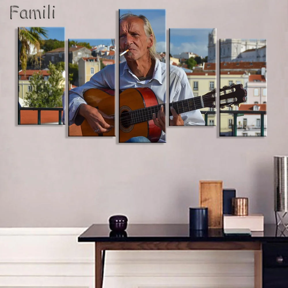 5 шт. настенные картины на холсте с изображением музыкальной гитары|5 piece canvas art|canvas