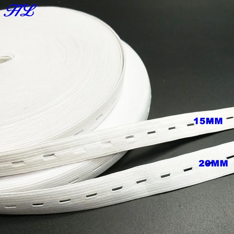 

HL 5 meters 15/20MM 2 size white nylon highest with hole elastic bands garment trousers sewing accessories DIY A333
