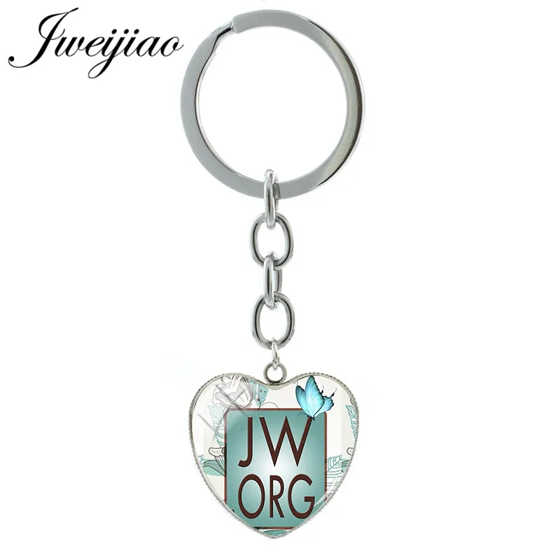 

JWEIJIAO Fashion JW.ORG Charm Key Chain Jehovah's Witnesses Pendant JW Key Ring Keychain Holder Customized Gift Jewelry QF75