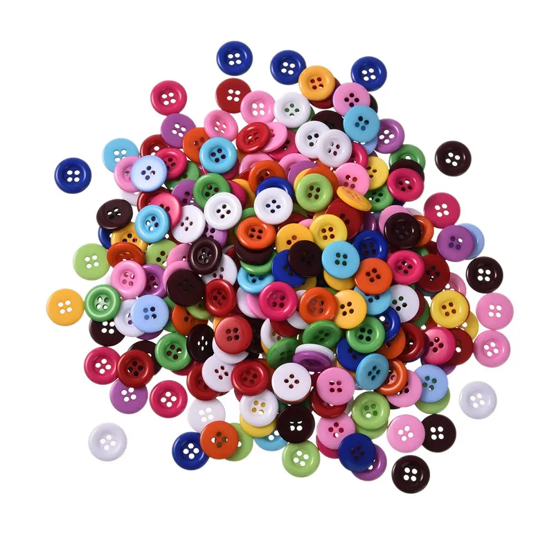 

100Pcs 18mm 4 Holes Round Mixed Resin Buttons Decorative Sewing Buttons Scrapbooking Crafts Sewing Accessories for clothes