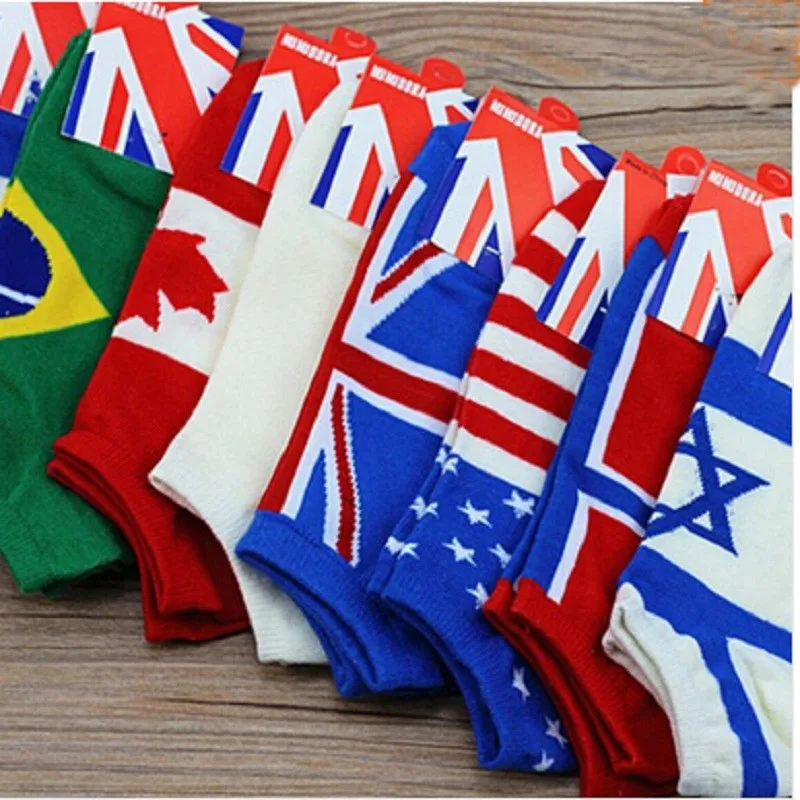 Срочная распродажа, геометрические хлопковые носки Harajuku с флагами Кубка мира унисекс