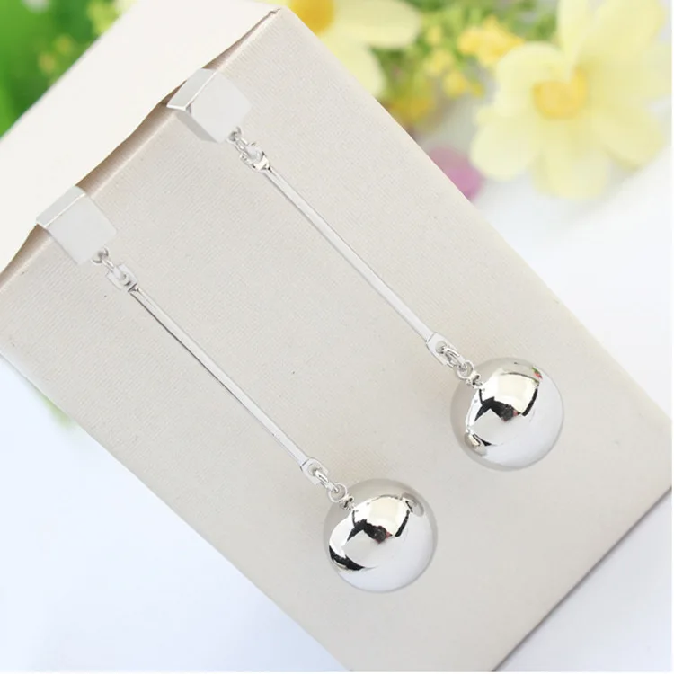 Europe and the United States fashion beads earrings Street painted retro box earrings High-grade copper earrings