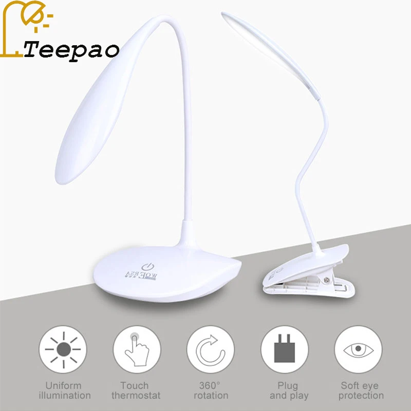 Новый светодио дный 1 5 Вт LED Настольная лампа Студент защита глаз зарядки