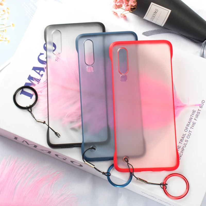 

GerTong For Huawei P30 p 30 Ultra Slim Transparent Matte Hard PC Phone Cover For Huawei P30 Pro With Finger Ring Anti-fall Case