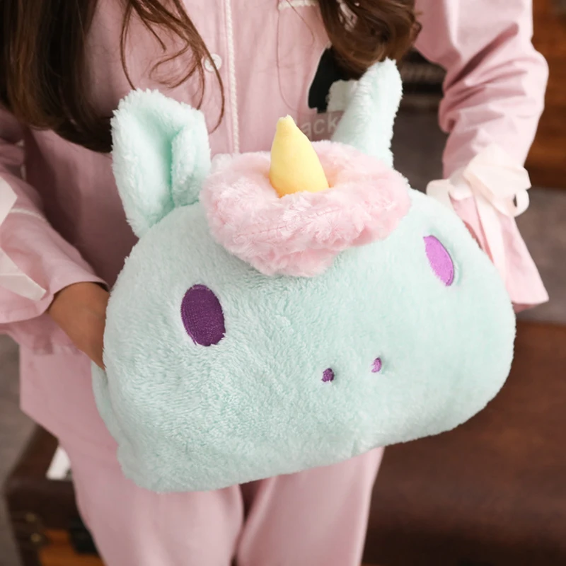 33 см Kawaii Плюшевый единорог грелка для рук Подушка на стул мягкое Коралловое