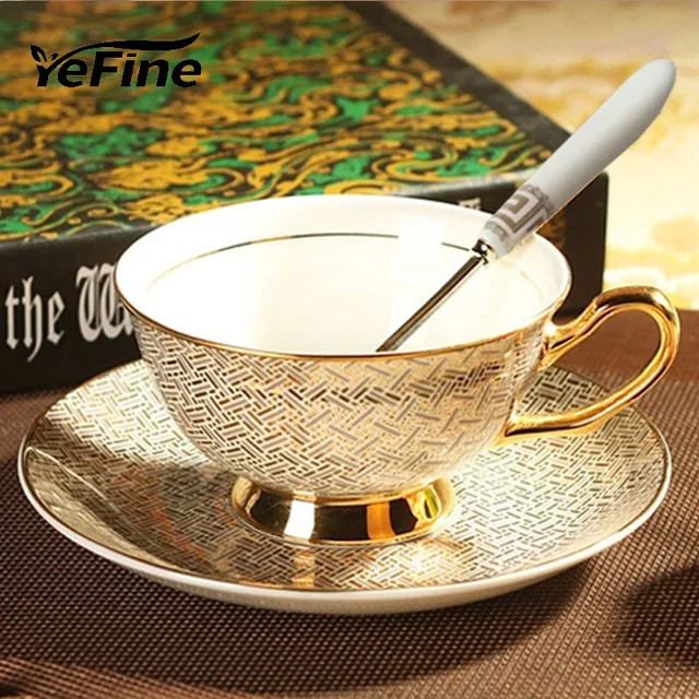 Yefine Ceramics Royal Style Ceramic Black Tea Cup Set European Yefine Ceramics Royal Style Ceramic Black Tea Cup Set European Pottery Coffee Cups Made Of High