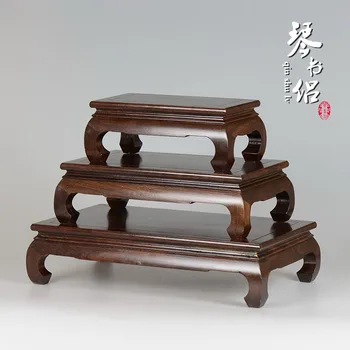 

Black Catalpa wood rectangular base, bent wood crafts red flower bonsai jade ornaments small wooden nest kang few tea table