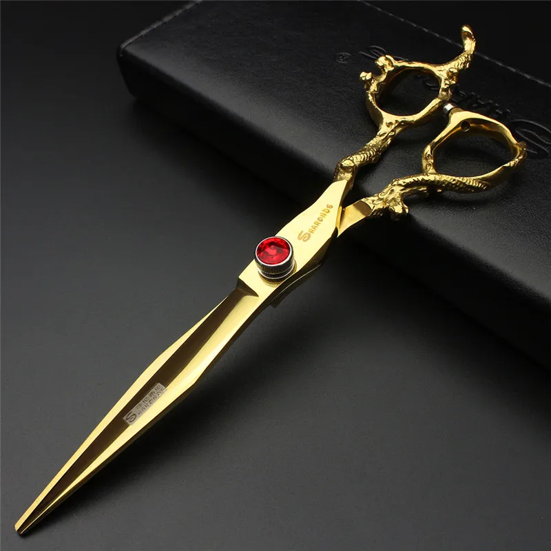 Gold scissors set 6&7&5.5 inch hair salon barber hair cut shears hair