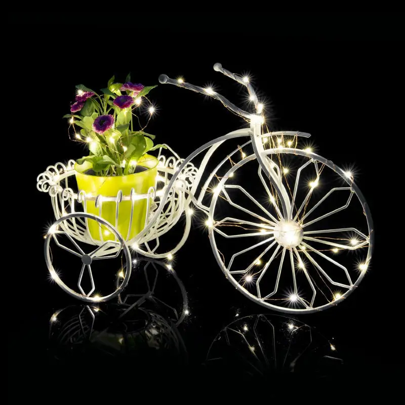 

100pcs/lot CR2032 Battery Operated 2M 20LED Micro Waterproof Silver Copper Wire LED Fairy String Light, Wedding Christmas Decor