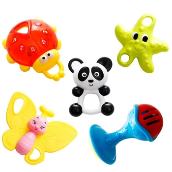

Cute Baby Rattles Toys High Quality Early Educational Toddler Kid Bell Shaking Toy for Children's Grown Gift 5Pcs/set