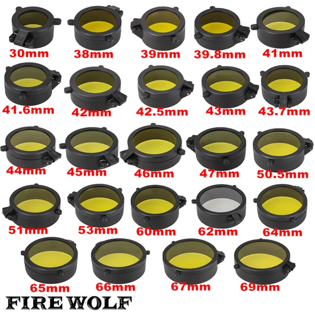 US $2.99 FIRE WOLF Rifle Scope Lens Cover Internal Diameter Transparent Yellow Glass Hunting Shooting 24 Siz