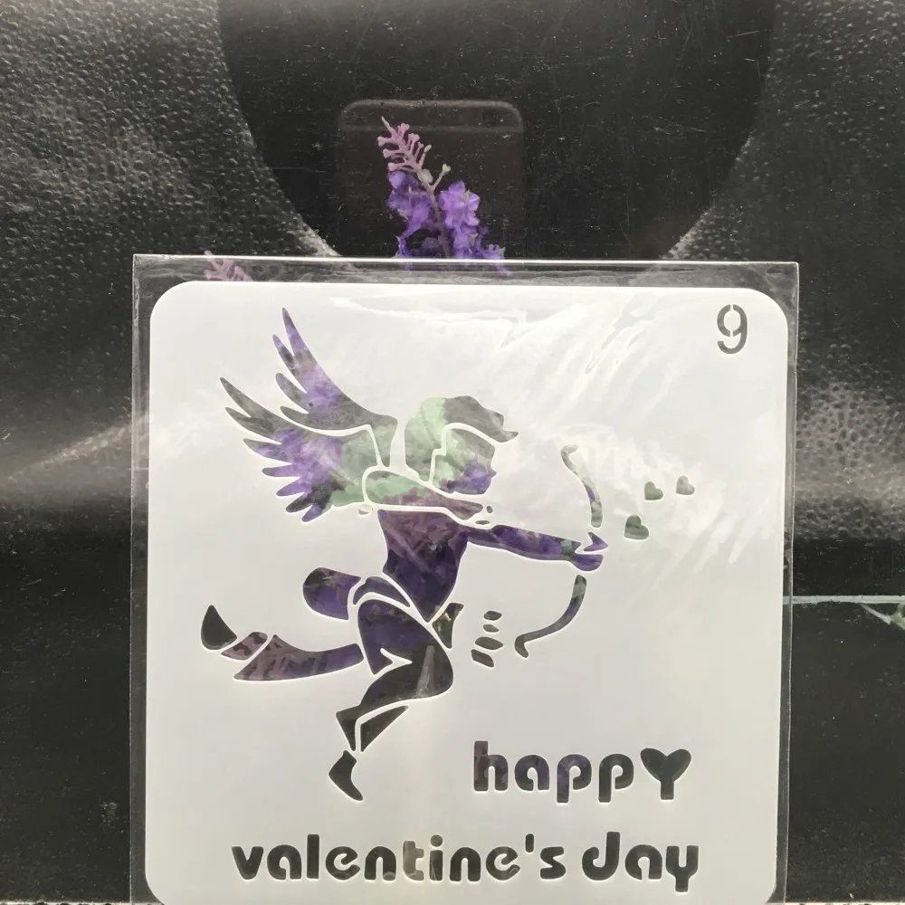 

15cm Cupid Arrow Heart DIY Layering Stencils Wall Painting Scrapbook Coloring Embossing Album Decorative Card Template
