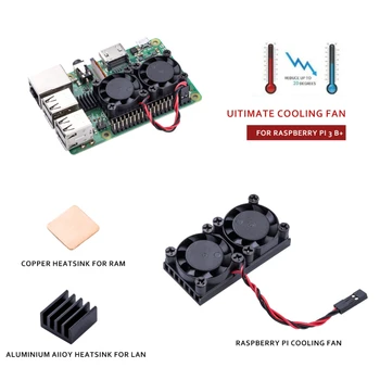 

Raspberry Pi 3 3b Plus Dual Fan Double Cooling Fans For Raspberry Pi 2 Model B B+/Raspberry Pi 3 Model B B+/NESPi Retroflag Case