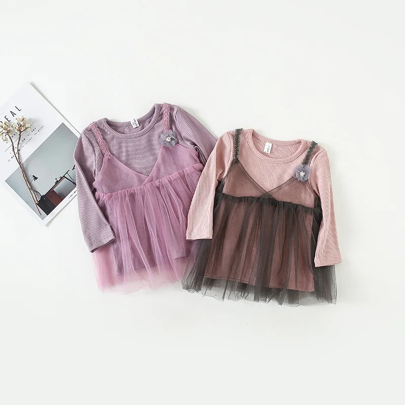 

Children's dress girls baby girls clothes long-sleeved suit autumn girls baby long-sleeved dress two-piece girls clothes set