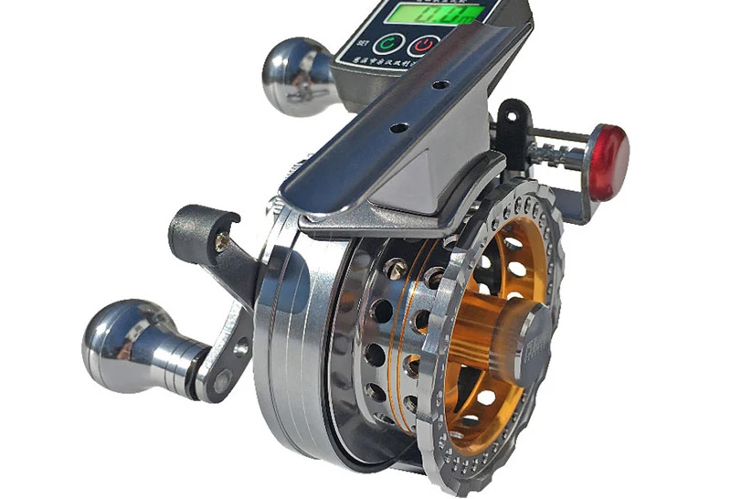 Liga de Alumínio Linha de Peixes Carretel de Pesca 6 + 1bb Infof Linha Elétrica Contador Carretéis 3.6: 1 Roda Voar Esquerda - Destro 4 Cheap Carretilhas de pesca